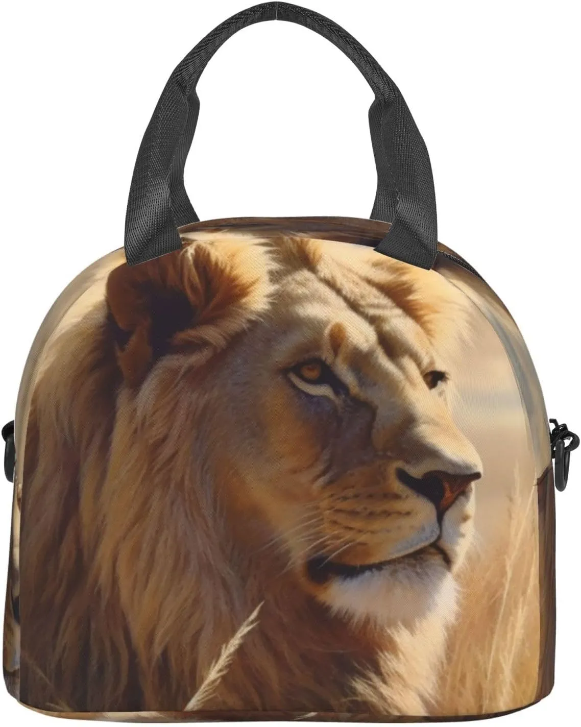 Insulated Lunch Bag for Women Men Prairie lion Lunch Box Leakproof Reusable Lunchbox Adult Lunch Tote Bag with Adjustable Shoulder Strap Lunch Cooler Bag for Work Travel Picnic