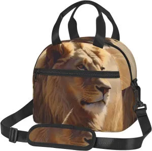 Insulated Lunch Bag for Women Men Prairie lion Lunch Box Leakproof Reusable Lunchbox Adult Lunch Tote Bag with Adjustable Shoulder Strap Lunch Cooler Bag for Work Travel Picnic