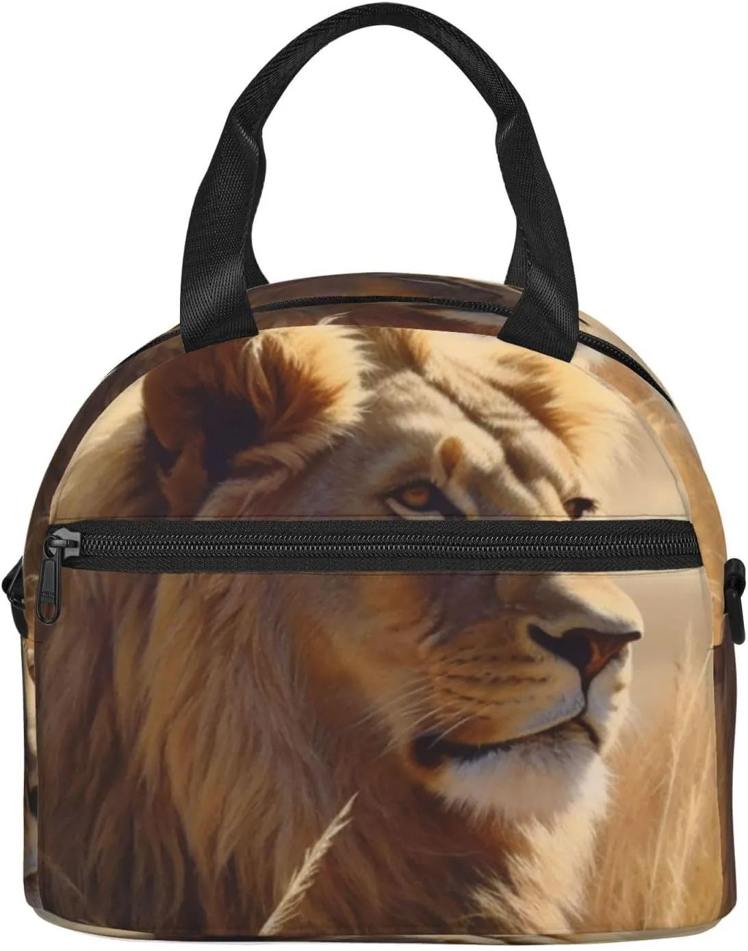 Insulated Lunch Bag for Women Men Prairie lion Lunch Box Leakproof Reusable Lunchbox Adult Lunch Tote Bag with Adjustable Shoulder Strap Lunch Cooler Bag for Work Travel Picnic