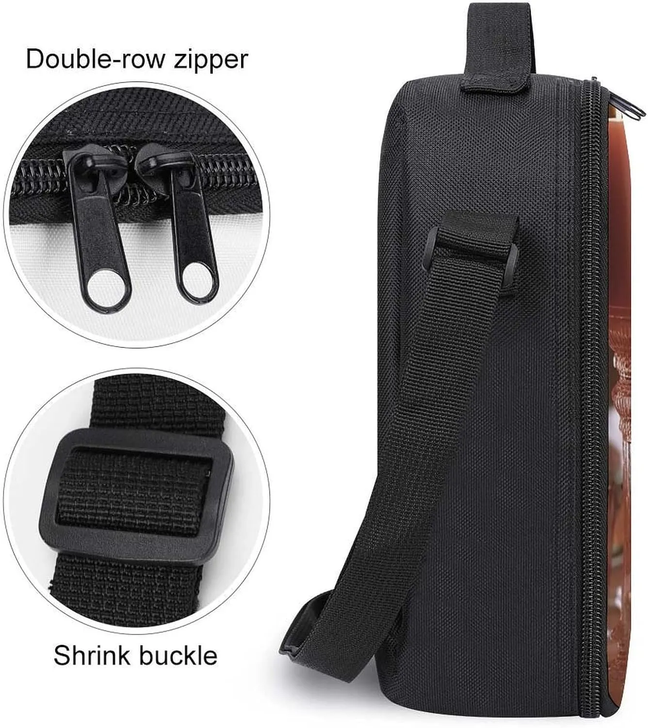 Insulated Lunch Bag Lunch Box for Women Men Candles And Flowers Lunch Tote Bags for Work Office