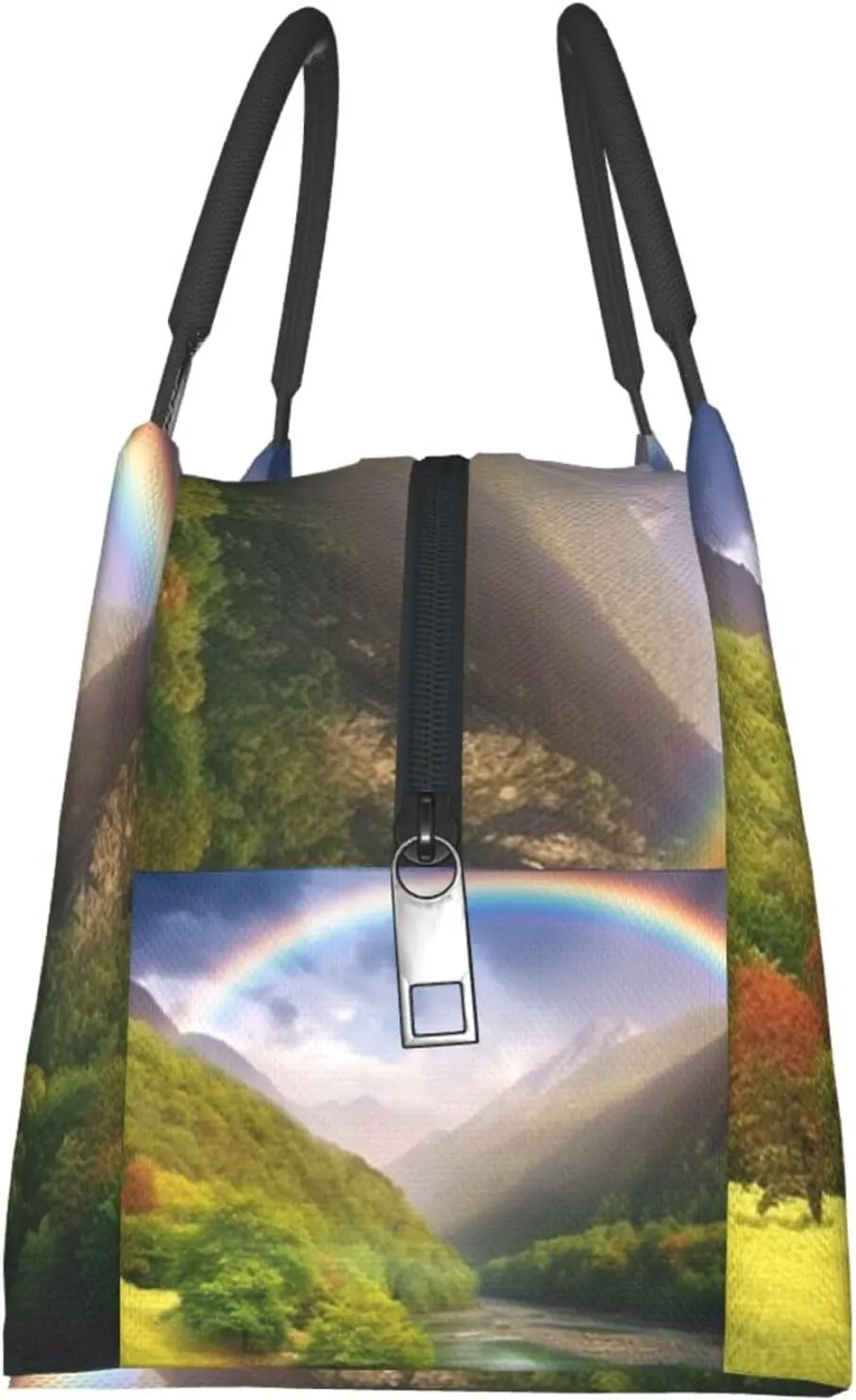 Insulated Lunch Bag Lunch box for Women Men Reusable Cooler Bag Mountain Valley with Rainbow Lunch Bag Portable Lunch Tote Bag Leakproof Lunchbox for Work Travel Picnic Office