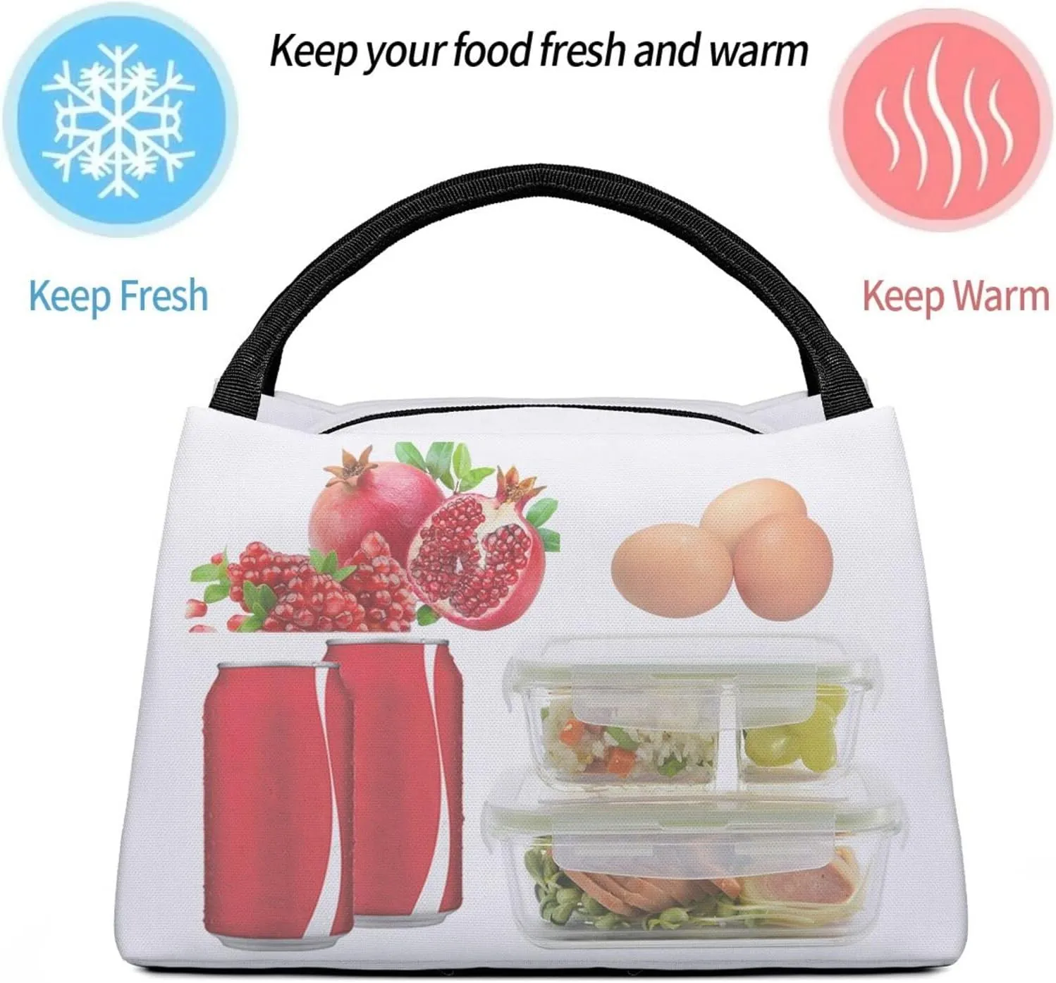 Insulated Lunch Bag Lunch box for Women Men Reusable Cooler Bag Mountain Valley with Rainbow Lunch Bag Portable Lunch Tote Bag Leakproof Lunchbox for Work Travel Picnic Office