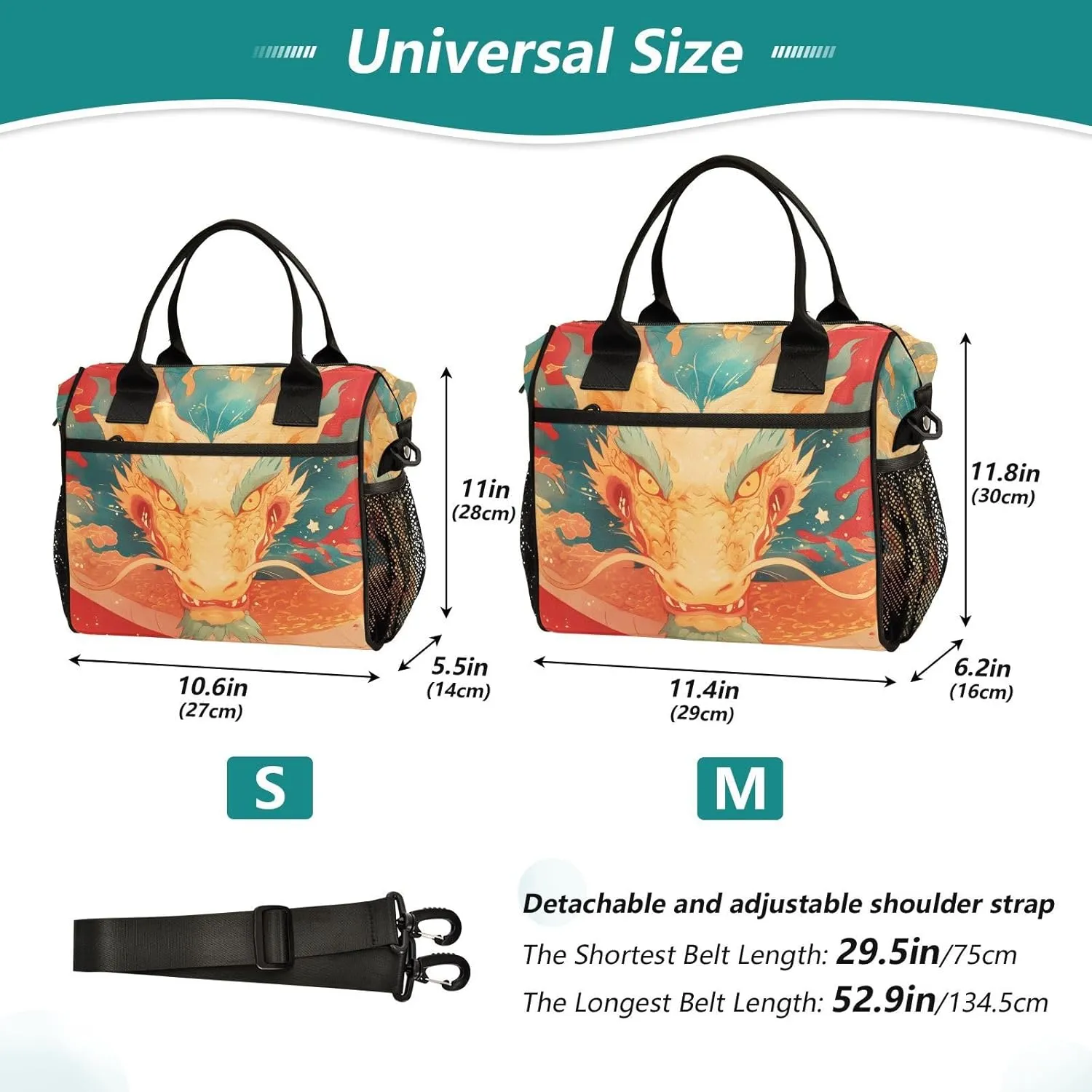 Insulated Lunch Bag Women - Serious Loong Lunch Box for Men, Leak Resistant, Adjustable Shoulder Strap, Durability Nylon, for Work, Travel, Outdoor Activities