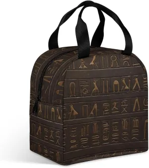 Insulated Lunch Bags Ancient Egyptian Hieroglyph Lunch Bag for Women Men Insulated Lunch Box for Work Picnic Travel