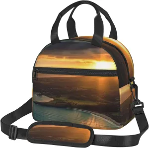 Insulated Lunch Bags for Women Men Reusable Lunch Box with Adjustable Shoulder Strap Sunrise Over Hawaii Cooler Bag Large Lunch Tote Bag Leakproof Lunchbox for Office Travel