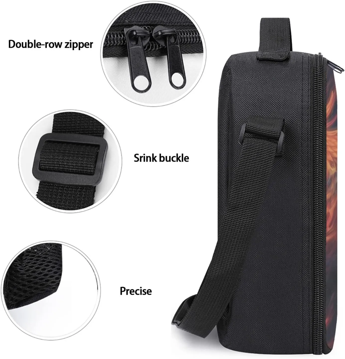 Insulated Lunch Box Dragon Lunch Bag for Women & Men Small Leakproof Cooler Food Lunch Containers Reusable Large Capacity Lunch Tote Bags with Shoulder Strap for Work Travel Picnic