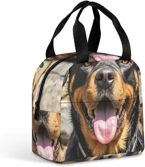 Insulated Lunch Box Rottweiler Dogs Tongue Head Lunch Bag for Women Men Insulated Lunch Bags for Work Picnic Travel
