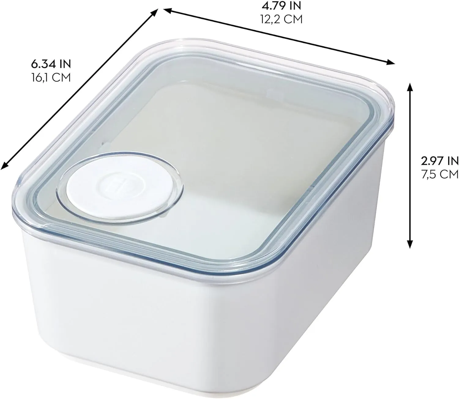 InterDesign iDesign Small Airtight Kitchen Canister with Removable Pour Cap - Set of 2 - White