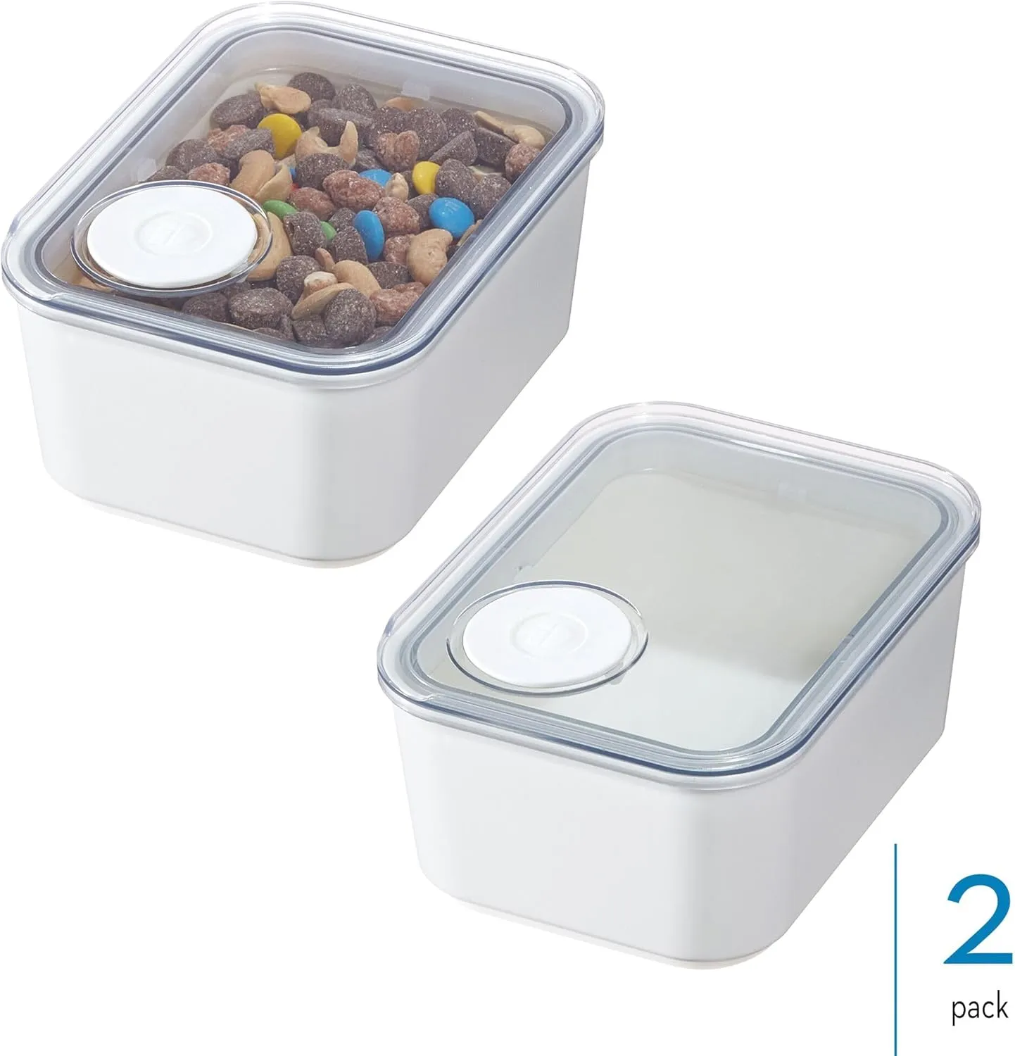 InterDesign iDesign Small Airtight Kitchen Canister with Removable Pour Cap - Set of 2 - White