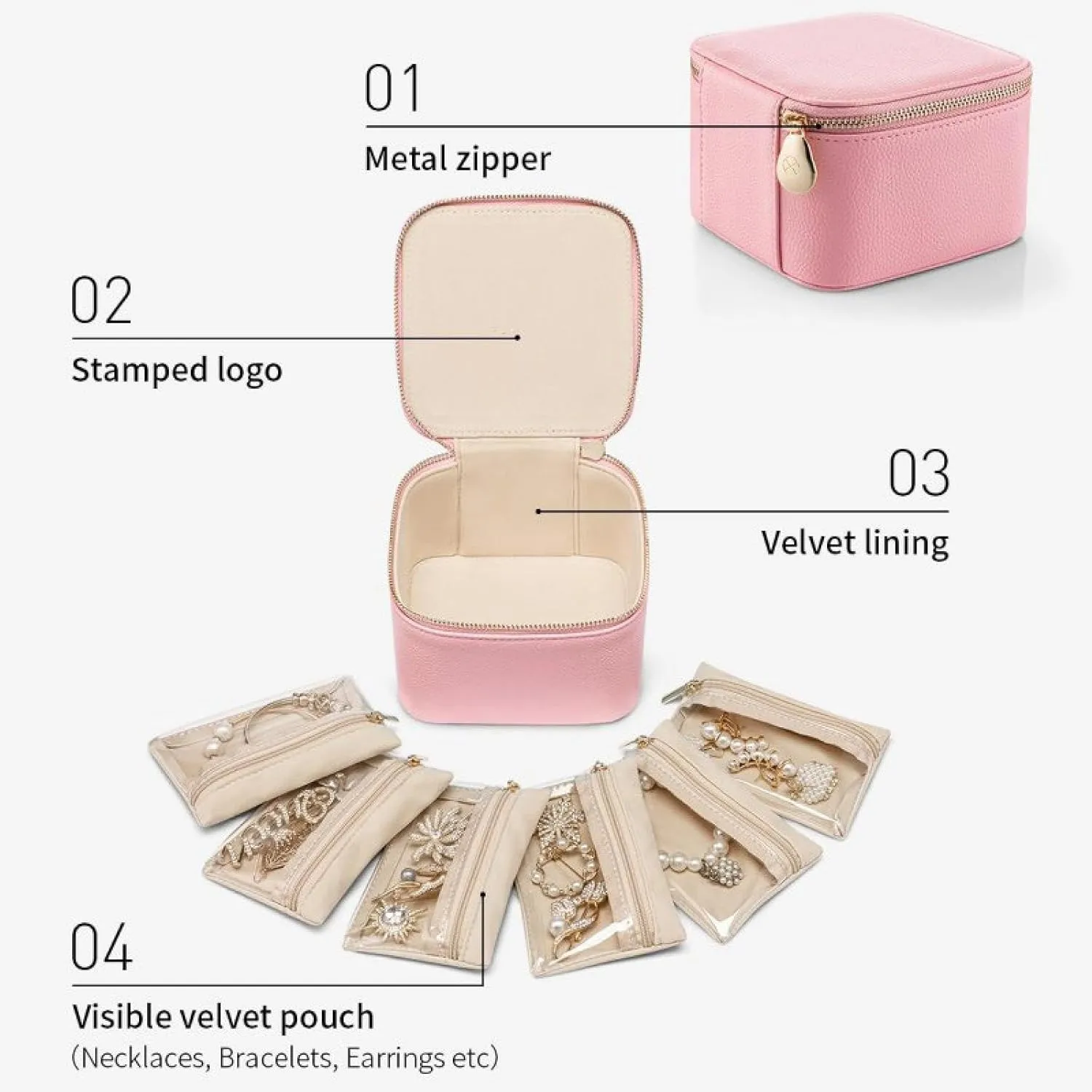 Internet Famous Jewelry Box, Convenient Travel Packaging Bag, Jewelry Storage Box, Earrings, Earrings, Jewelry Box