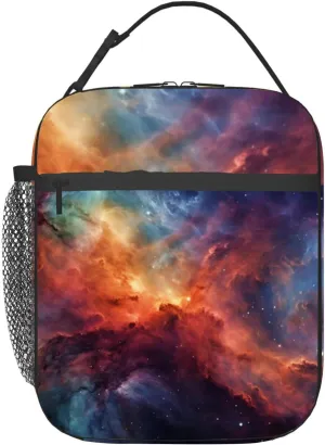 Interstellar Gas Cloud an extraordinary colorful Insulated Iunch Bag for Men Woman Large Portable Waterproof Reusable Thermal Lunch Box with Pockets for Work Travel Picnic