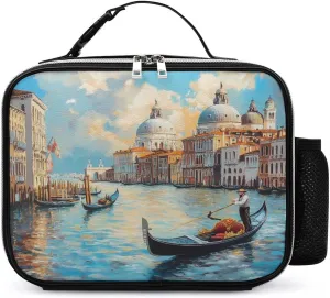 Italian Architecture Venice Lunch Bag for Men Women Reusable Lunchbox for Adult Small Insulated Bento Box Tote Bags