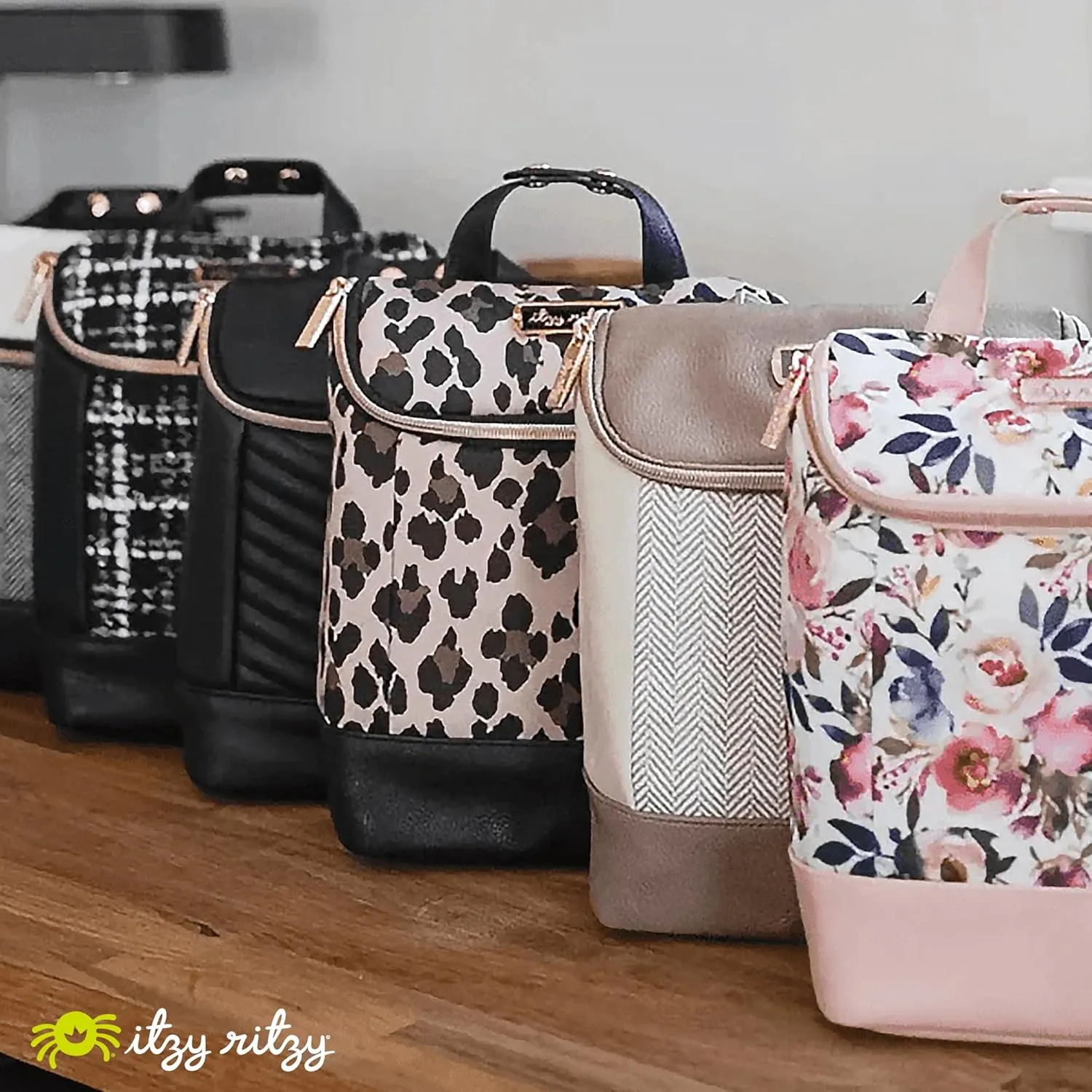 Itzy Ritzy Insulated Bottle Bag – Keeps Bottles Warm or Cool - Holds 3 Bottles and Features Interior Pocket for Ice Pack (Not Included), Monarch