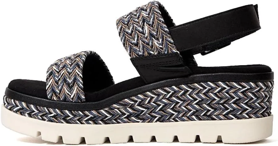Jambu Womens Destiny Braided Sling Back Casual Sandals Casual Mid Heel 2-3" - Black