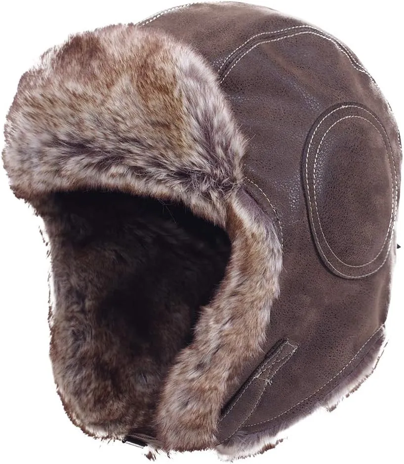 Janey&Rubbins Cold Weather Winter Gear Russian Ushanka Cossack Trooper Hat Trapper Hunter Headwear Pilot Aviator Cap