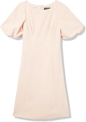 Jessica Howard Women's Puff Sleeve High Neck Shift Mini Dress