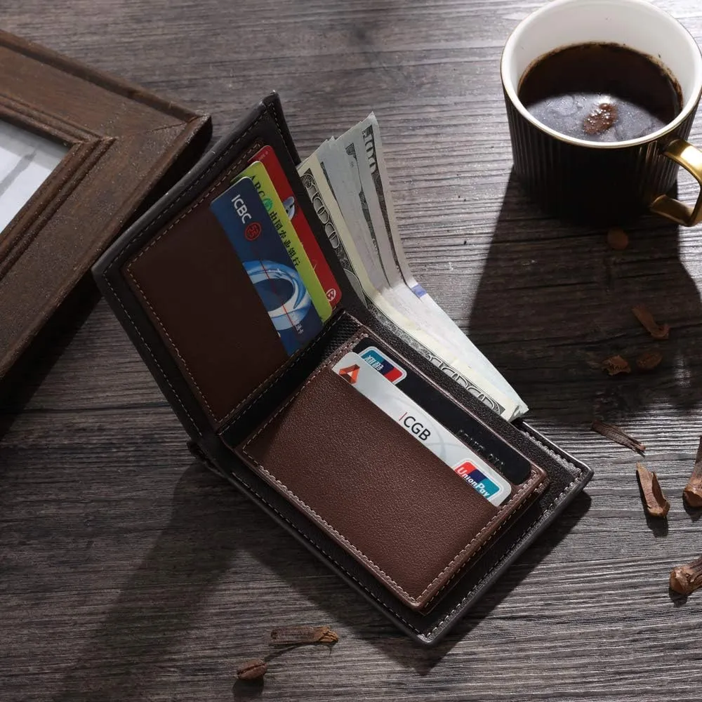 JewelOra Gifts for Men - Personalized Photo Wallet for Men - Custom Picture Wallet for Dad - Engraved Text PU Leather Wallet for Father Personalized Gifts