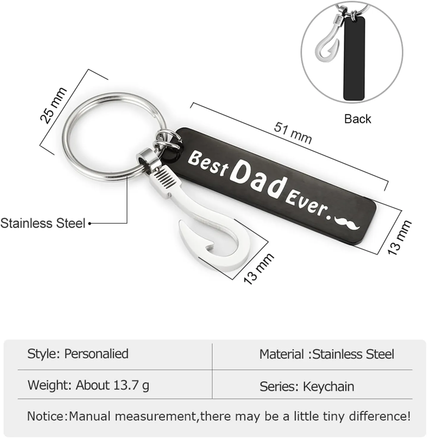JewelOra Personalized Gifts for Men - Custom Photo Mens Wallet & Keychain Gifts Set for Father's Day - Customized Gift Box for Dad, Husband (Wallet Sets-3)