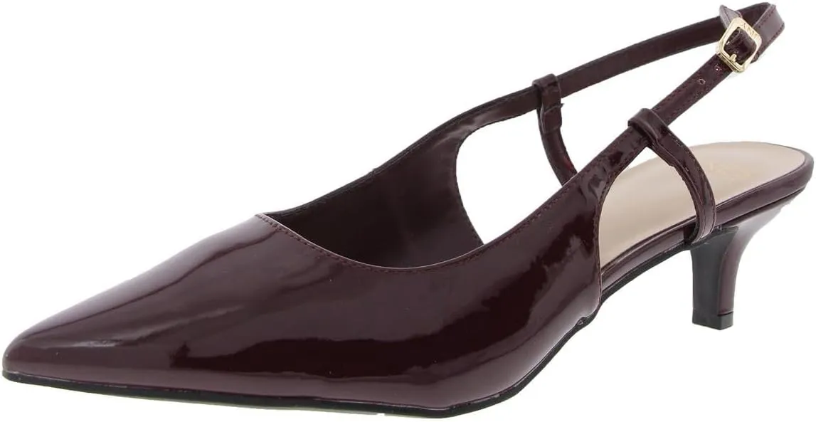 Jones New York Womens Charla Patent Pointed Toe Kitten Heels