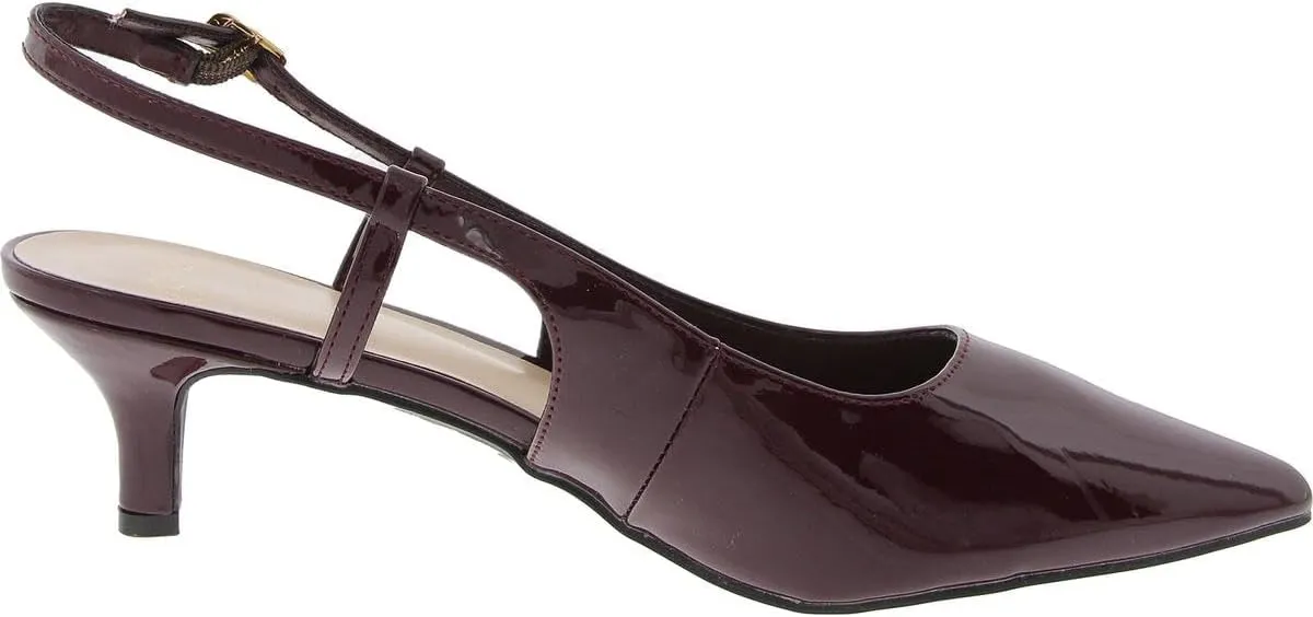 Jones New York Womens Charla Patent Pointed Toe Kitten Heels