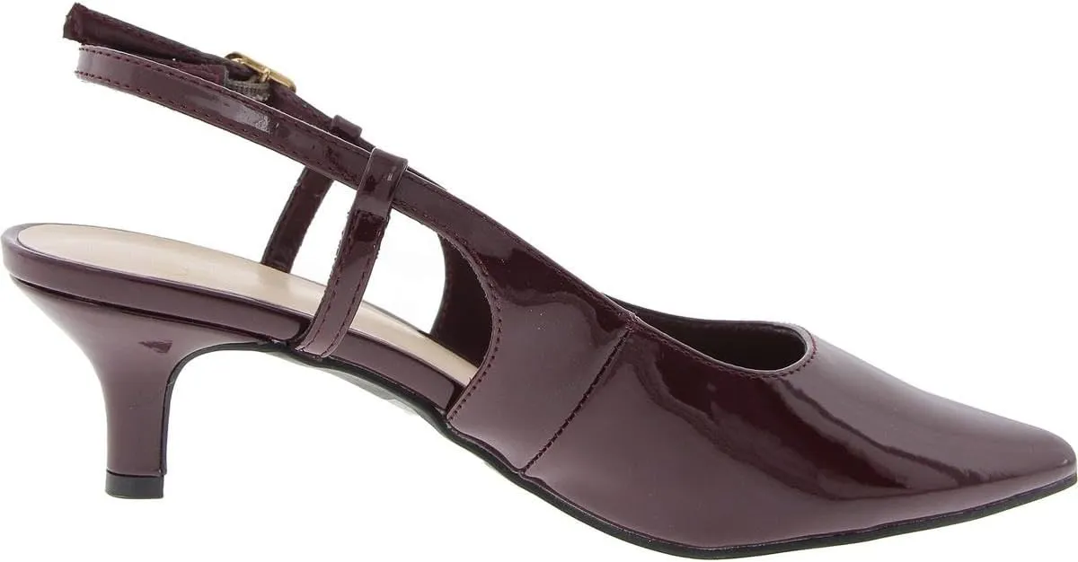 Jones New York Womens Charla Patent Pointed Toe Kitten Heels