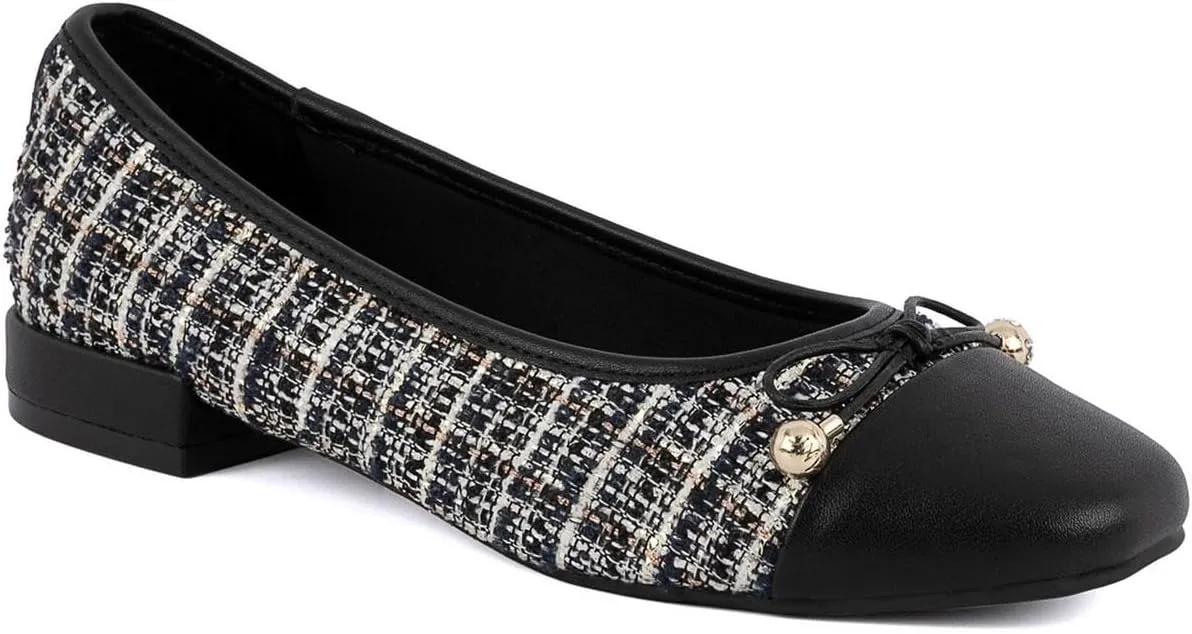 Jones New York Womens Marios Bow Knit Ballet Flats