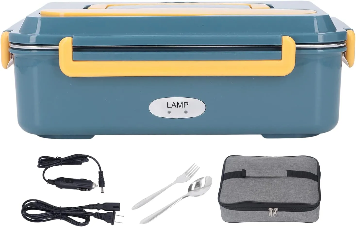 Joyzan Electric Lunch Box, Portable Heating Food Heater Warmer Removable Stainless Steel Container Fork Spoon Insulated Carry Bag Adults Man Work Car Truck Office Driver Women Plug 40 to 80W 110V