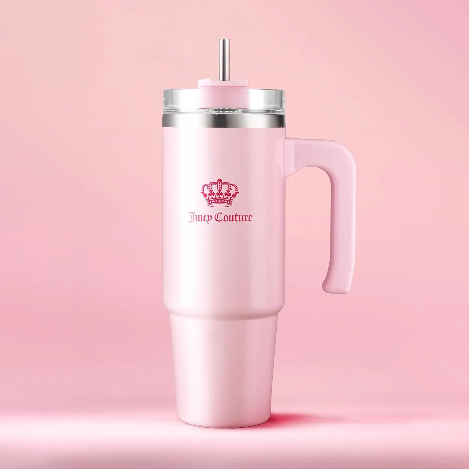 Juicy Couture Travel Style Fashion Water Bottle - Light Pink - 31.5oz