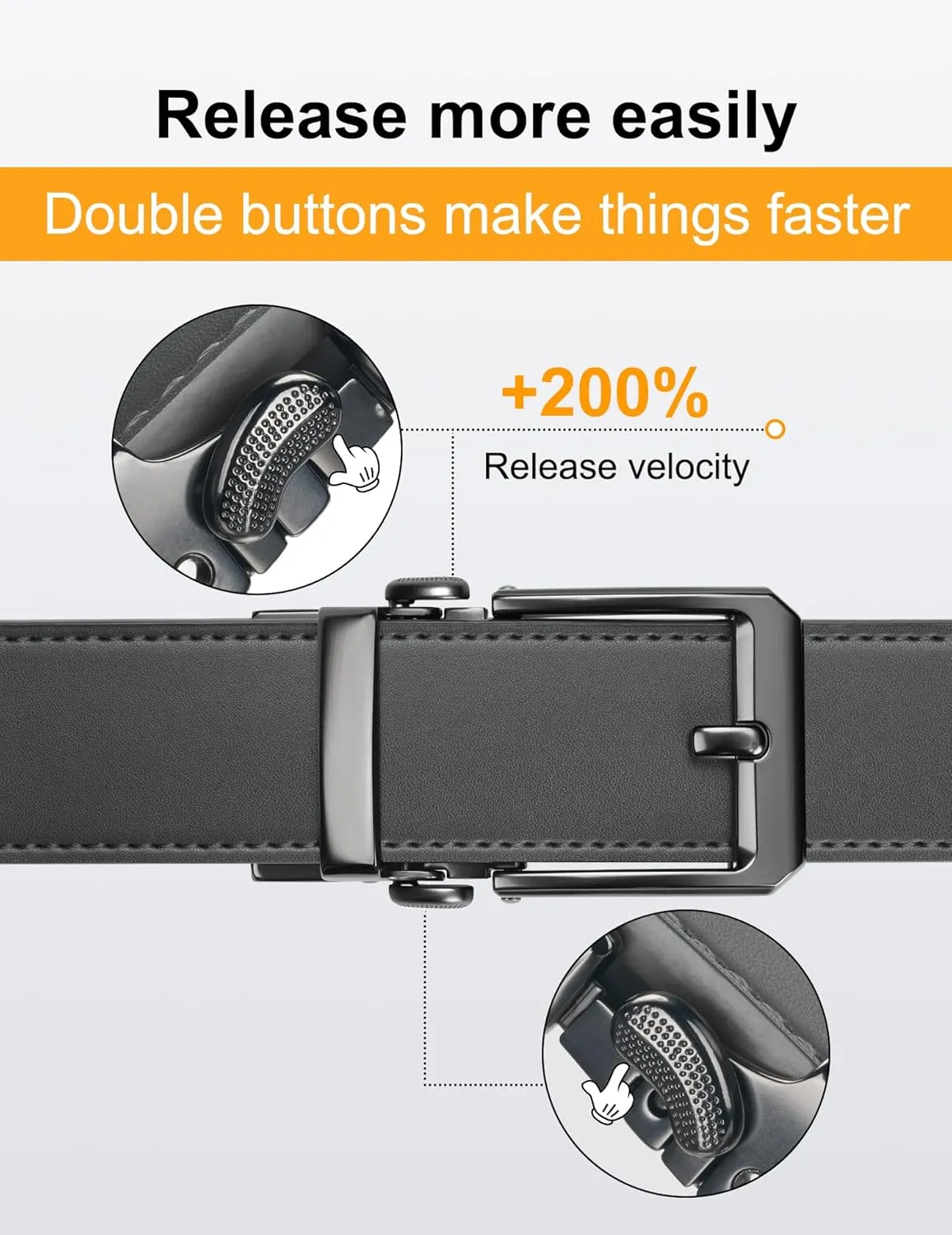 JUKMO 1.5" (38mm) Leather Ratchet Belt for Men in Gift Box