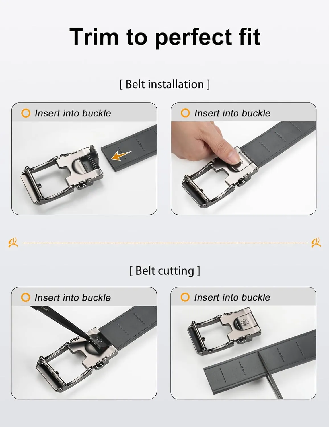 JUKMO 1.5" (38mm) Leather Ratchet Belt for Men in Gift Box