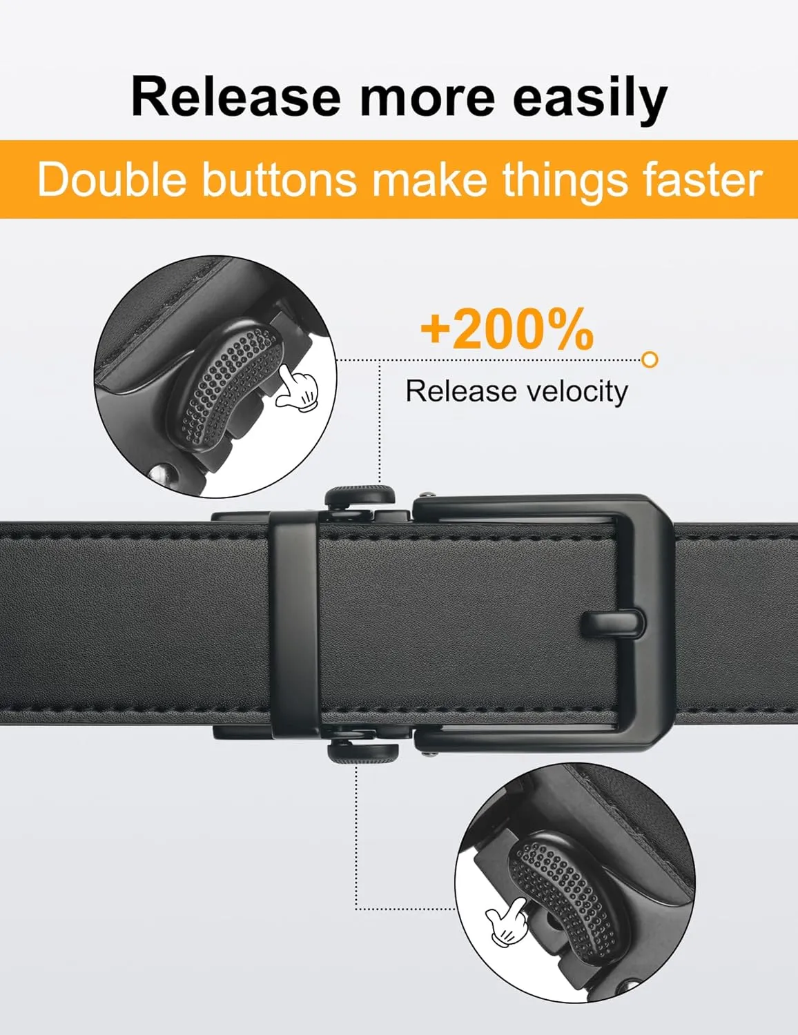 JUKMO 1.5" (38mm) Leather Ratchet Belt for Men in Gift Box