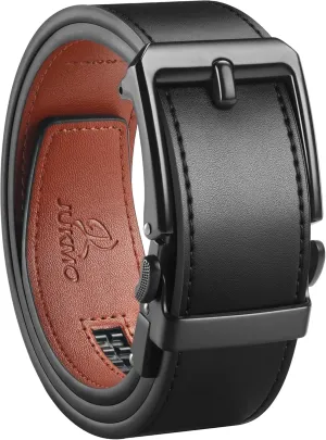 JUKMO 1.5" (38mm) Leather Ratchet Belt for Men in Gift Box