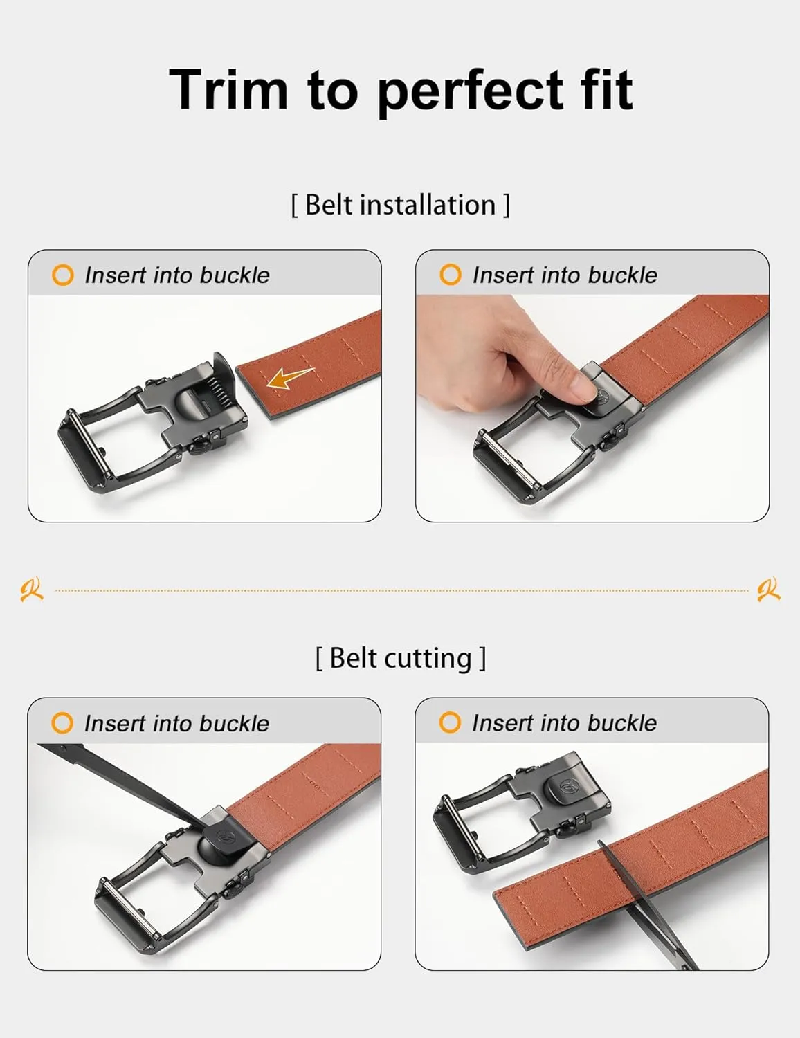 JUKMO 1.5" (38mm) Leather Ratchet Belt for Men in Gift Box