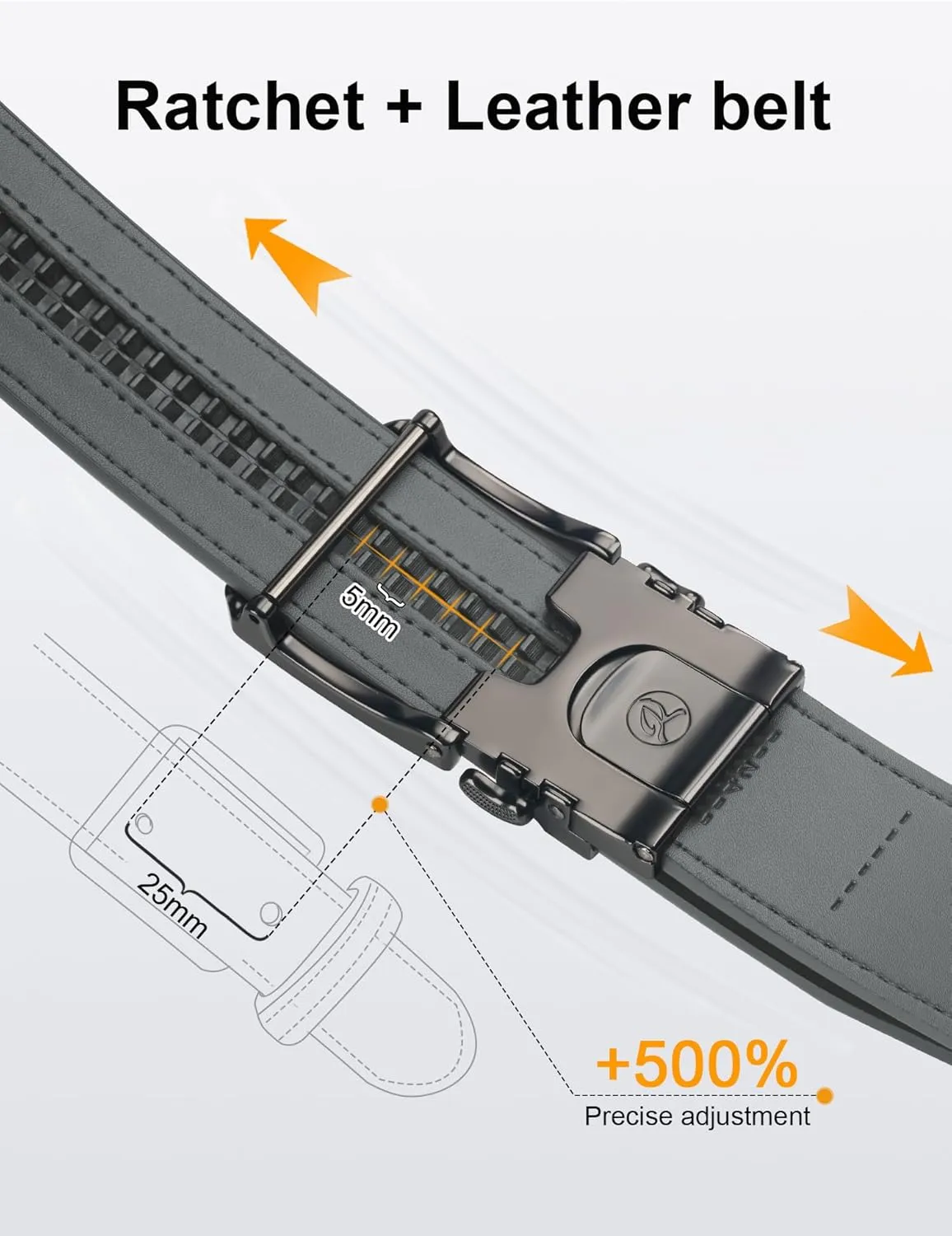 JUKMO 1.5" (38mm) Leather Ratchet Belt for Men in Gift Box