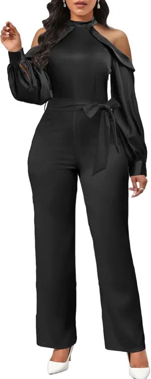 Jumpsuit for Women Sexy Elegant Long Straight Pants Cocktail Printing Jumpsuits Party Club with Zipper