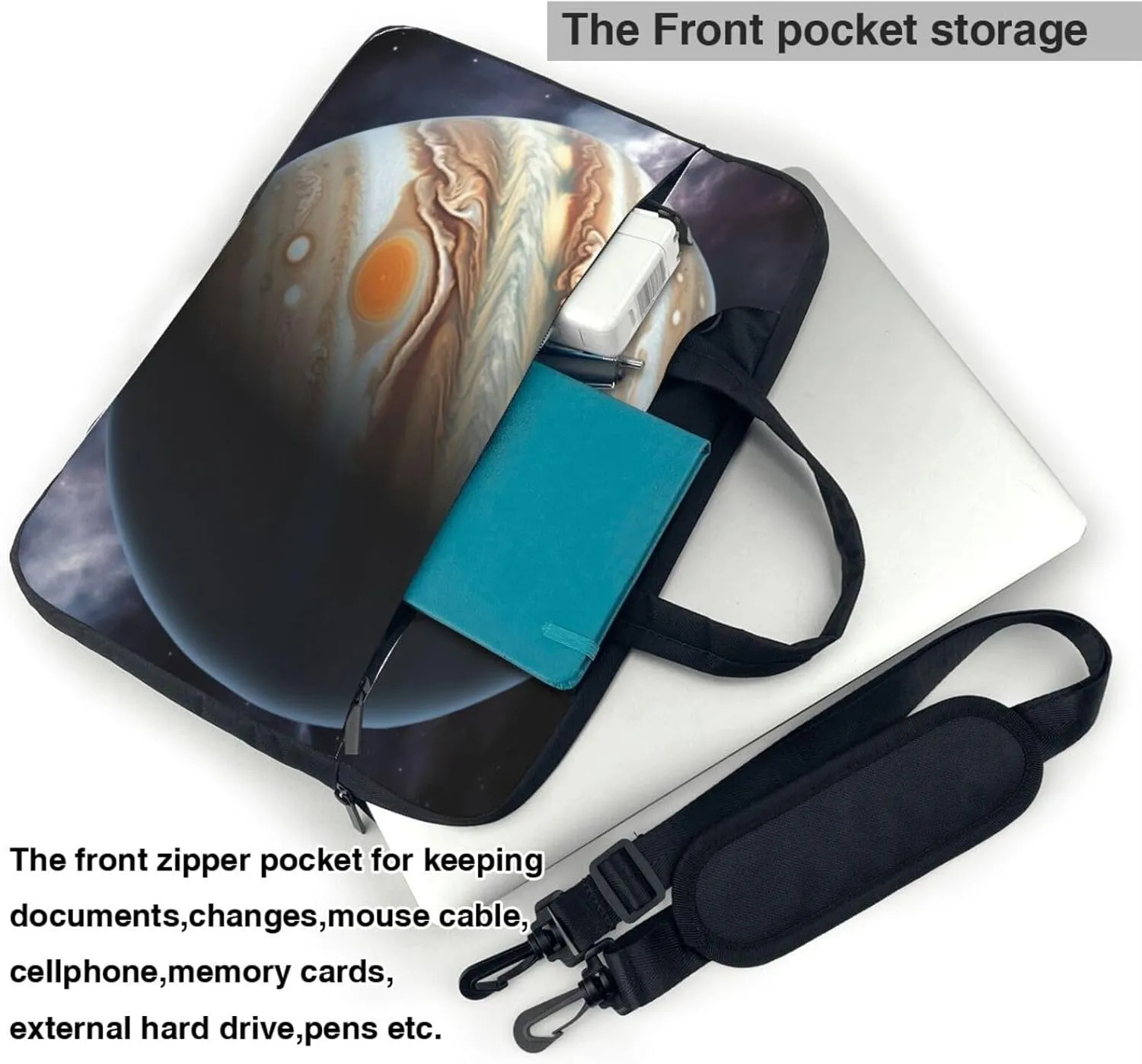 Jupiter Landscape Laptop Shoulder Bag Portable Laptop Bag Laptop Case Crossbody Briefcase w/Strap Handle