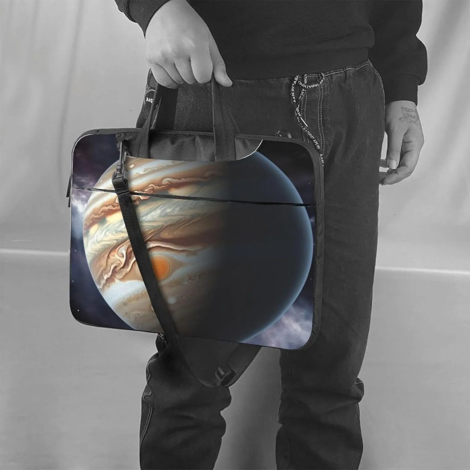 Jupiter Landscape Laptop Shoulder Bag Portable Laptop Bag Laptop Case Crossbody Briefcase w/Strap Handle