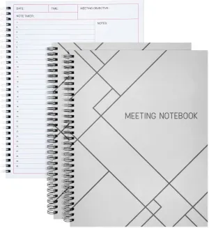 Juvale 2 Pack Meeting Notebooks for Work, Spiral-Bound Daily Planner for Project Management, Office, Business, Note Taking, Organizer, and Office Supplies (160 Pages, 8.5 x 11 In)