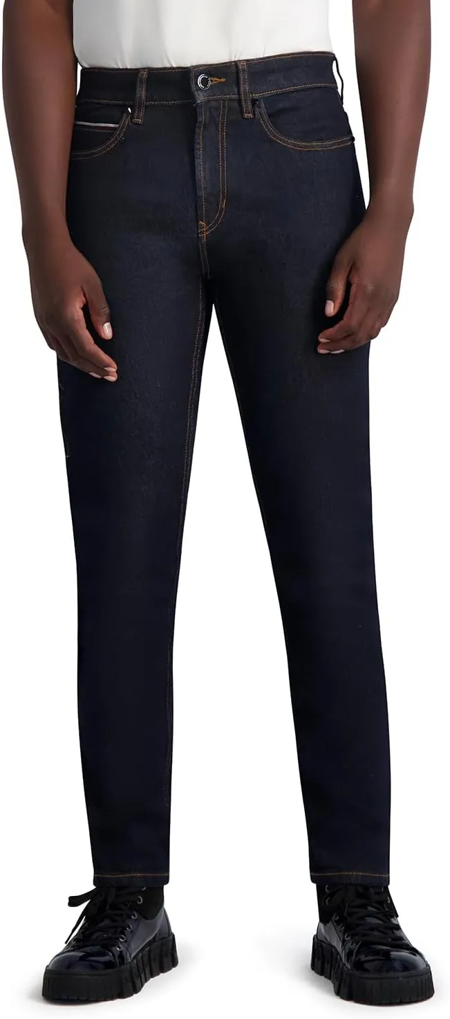Karl Lagerfeld Paris Men's Leather Pocket Exposed Zipper Pant