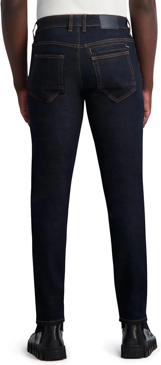 Karl Lagerfeld Paris Men's Leather Pocket Exposed Zipper Pant