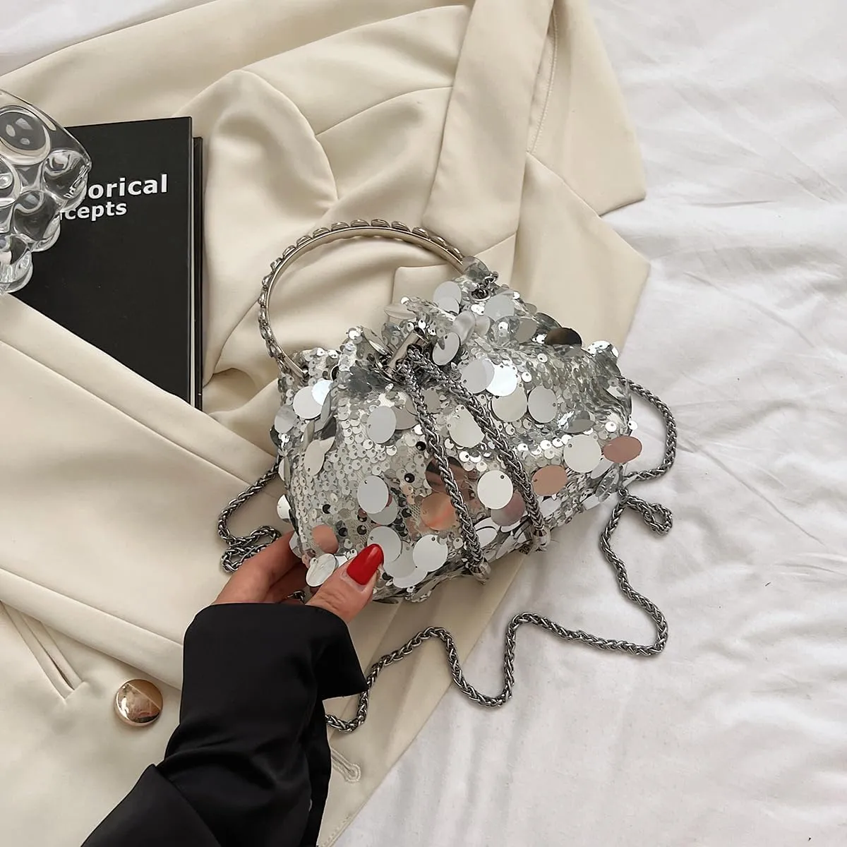 KARRESLY Evening Bag Bling Purse Shimmering Sequins Clutch Purses for Women Wedding Party Cocktail Prom Dinner