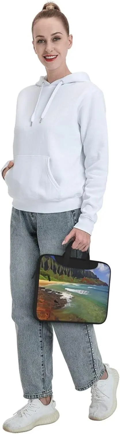 Kauai Hawaii Seashore Laptop Shoulder Bag Portable Laptop Bag Laptop Case Crossbody Briefcase w/Strap Handle