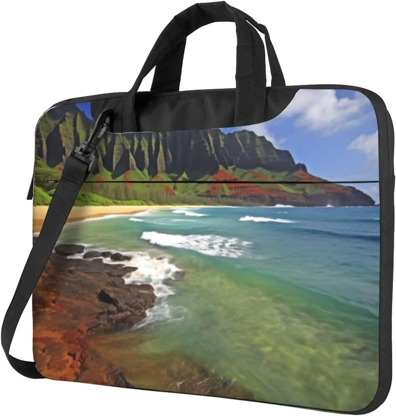 Kauai Hawaii Seashore Laptop Shoulder Bag Portable Laptop Bag Laptop Case Crossbody Briefcase w/Strap Handle