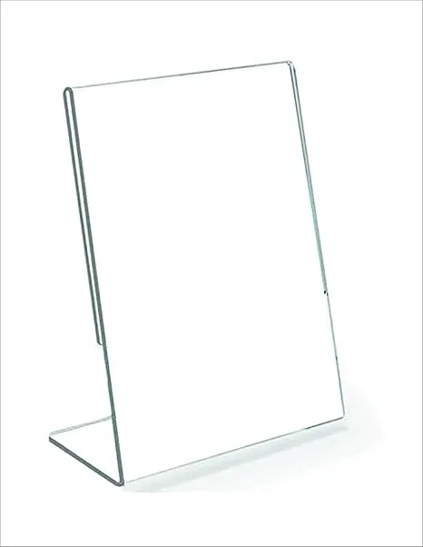 Kebica Clear Design Acrylic Table Display Stand 6x4 inch A-6 Sign Stand - Paper Holder and Menu Holder Display