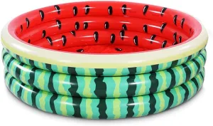 Kiddie Watermelon Baby Pool – 60”x15” Inflatable Ball Pit for Toddlers Outdoor & Baby Swimming Play for Backyard, Durable Blow-Up Design