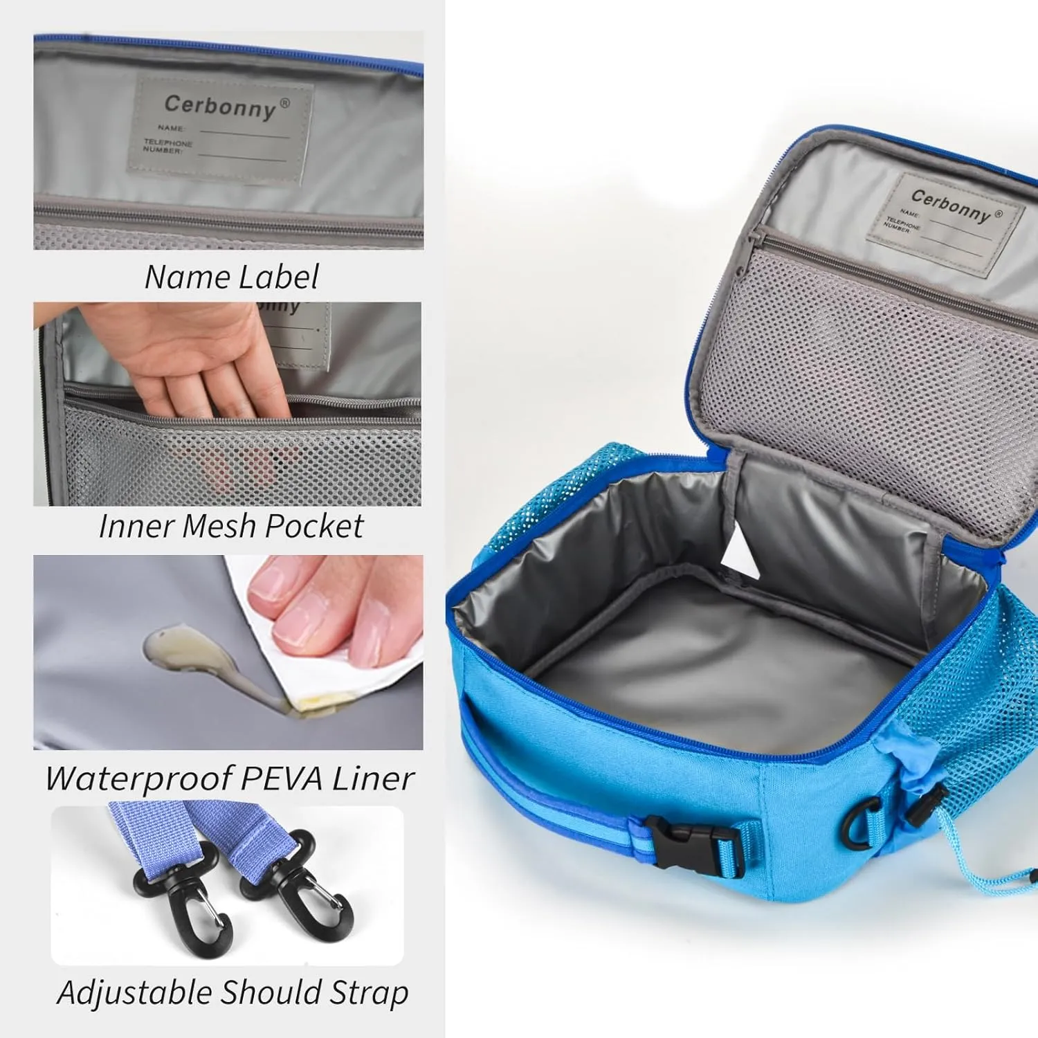 Kids Lunch Box For Girls,Lunch Box For Boys,Insulated Lunch Box For Kids,Kids Lunch Bag With Double Bottle Holder,Freezable Lunch Bag For School Travel Work,Reusable Lunch Bag For Kids Boys Girls Teen