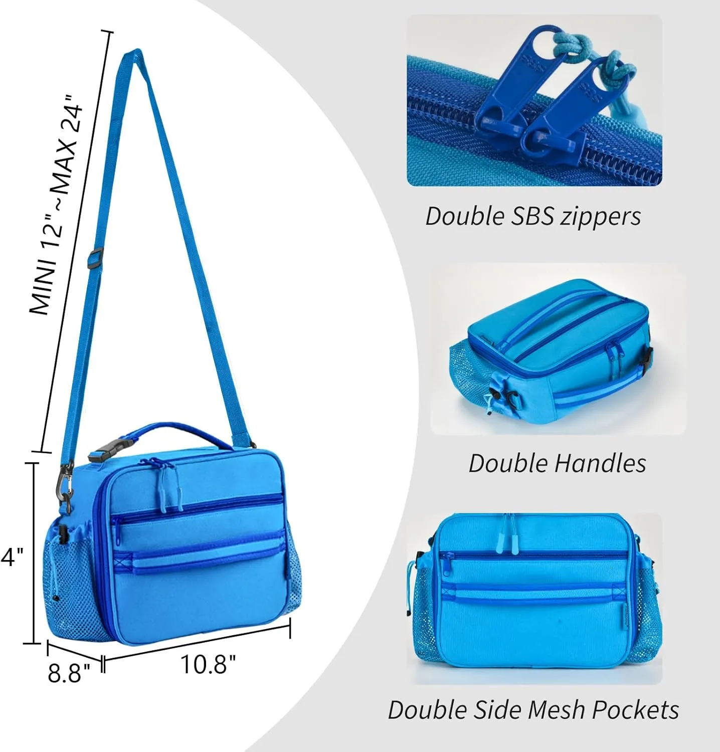 Kids Lunch Box For Girls,Lunch Box For Boys,Insulated Lunch Box For Kids,Kids Lunch Bag With Double Bottle Holder,Freezable Lunch Bag For School Travel Work,Reusable Lunch Bag For Kids Boys Girls Teen