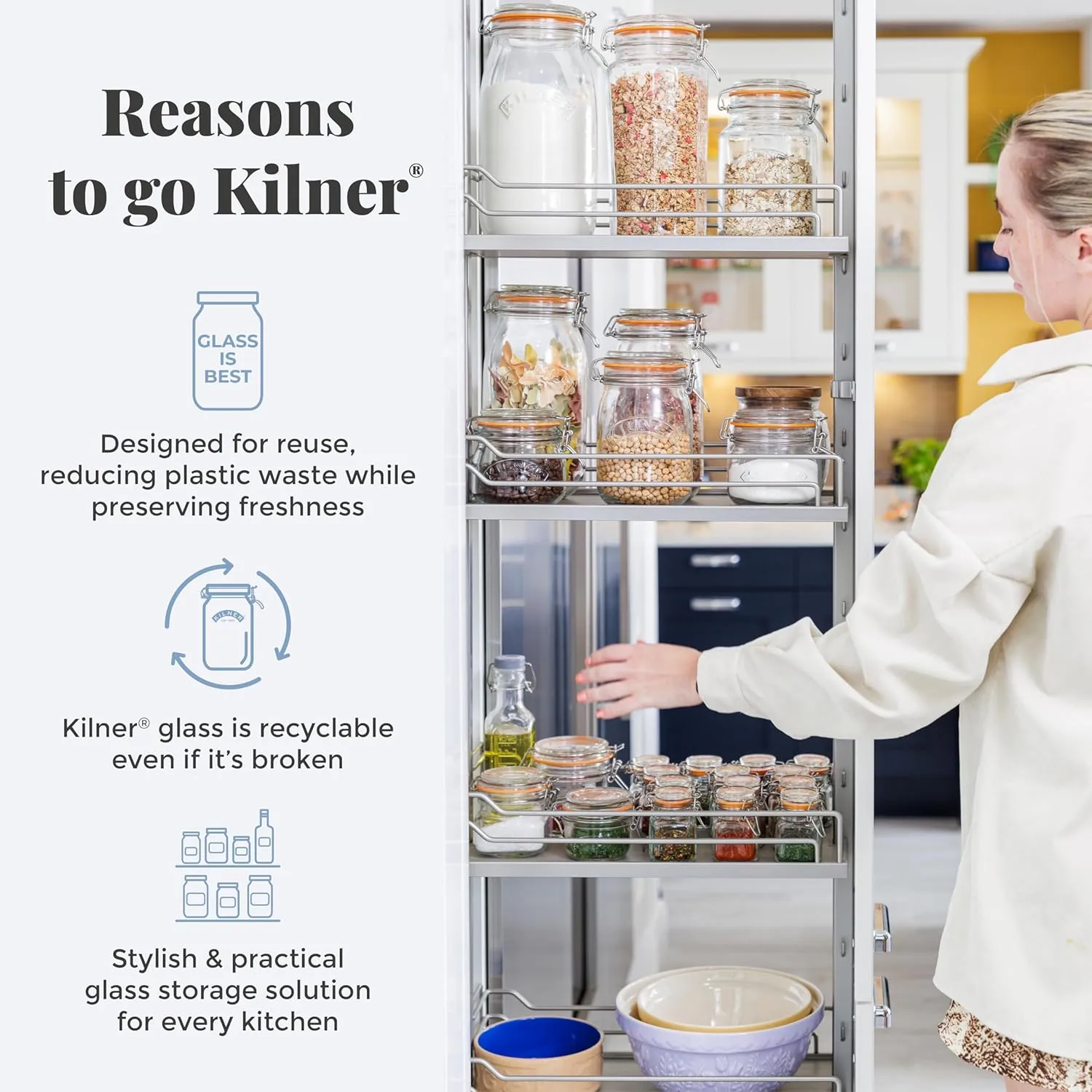 Kilner Vintage Glass Butter Churn; Delicious Homemade Butter in as Little as Ten Minutes; Large 34-Fluid Ounce Capacity Butter Churner, 1 EA