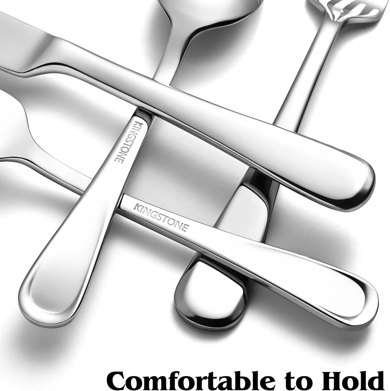 KINGSTONE 30 Pieces Silverware Set for 6, Premium Stainless Steel Flatware Set, Heavy Duty and Modern Design Cutlery Set, Mirror Polished, Dishwasher Safe