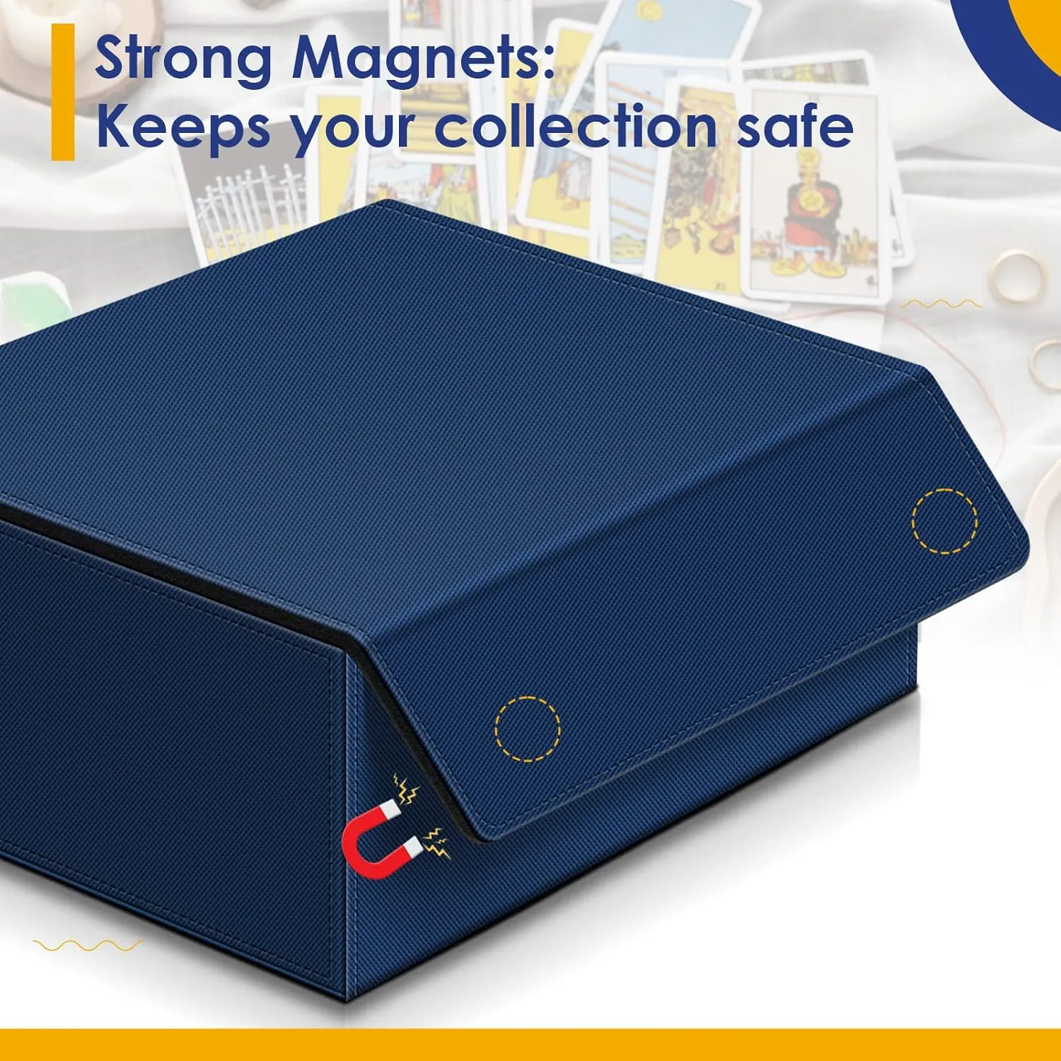 Kitoyz 1800  Trading Card Storage Box, Magnetic Closure Card Deck Boxes, PU Leather Card Box Card Storage Case for Magic Commander Game Cards Sport Cards